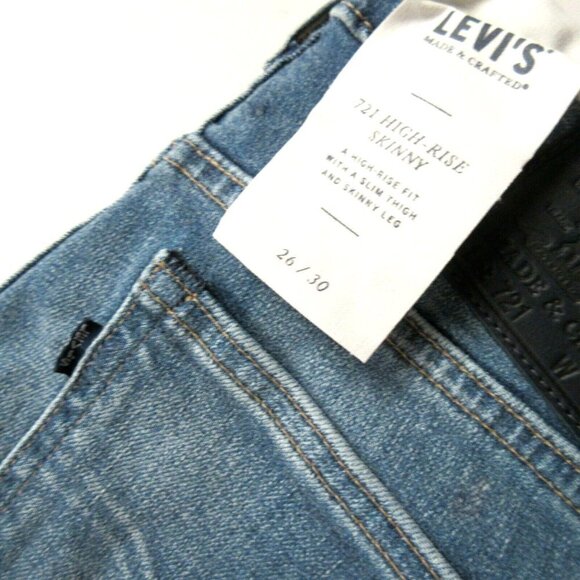 NWT Levi's Made & Crafted LMC 721 High Rise Skinny in Selvedge Cobalt Jeans 26 - Picture 8 of 11